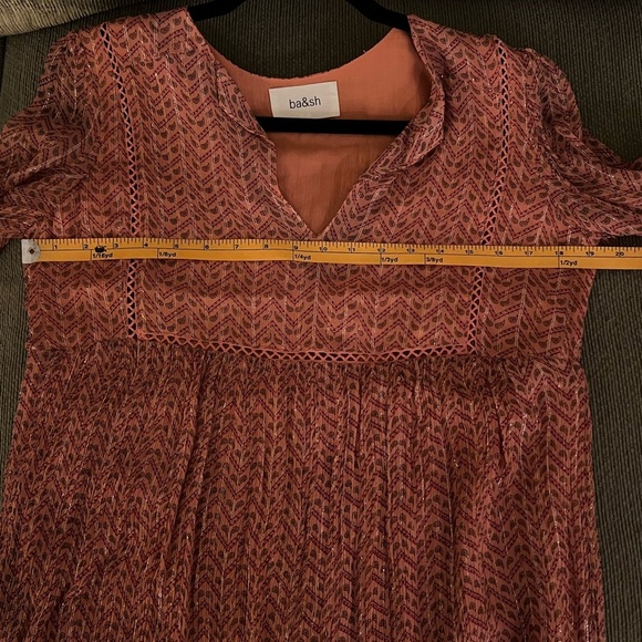 ba&sh “WILL” Framboise Metallic Paisley Mini Dress Size US 4 (FR 1) - Picture 11 of 12